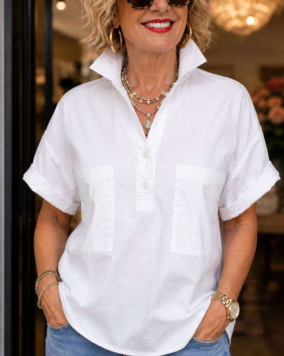 Blouse Zak Knoop V-Hals Casual