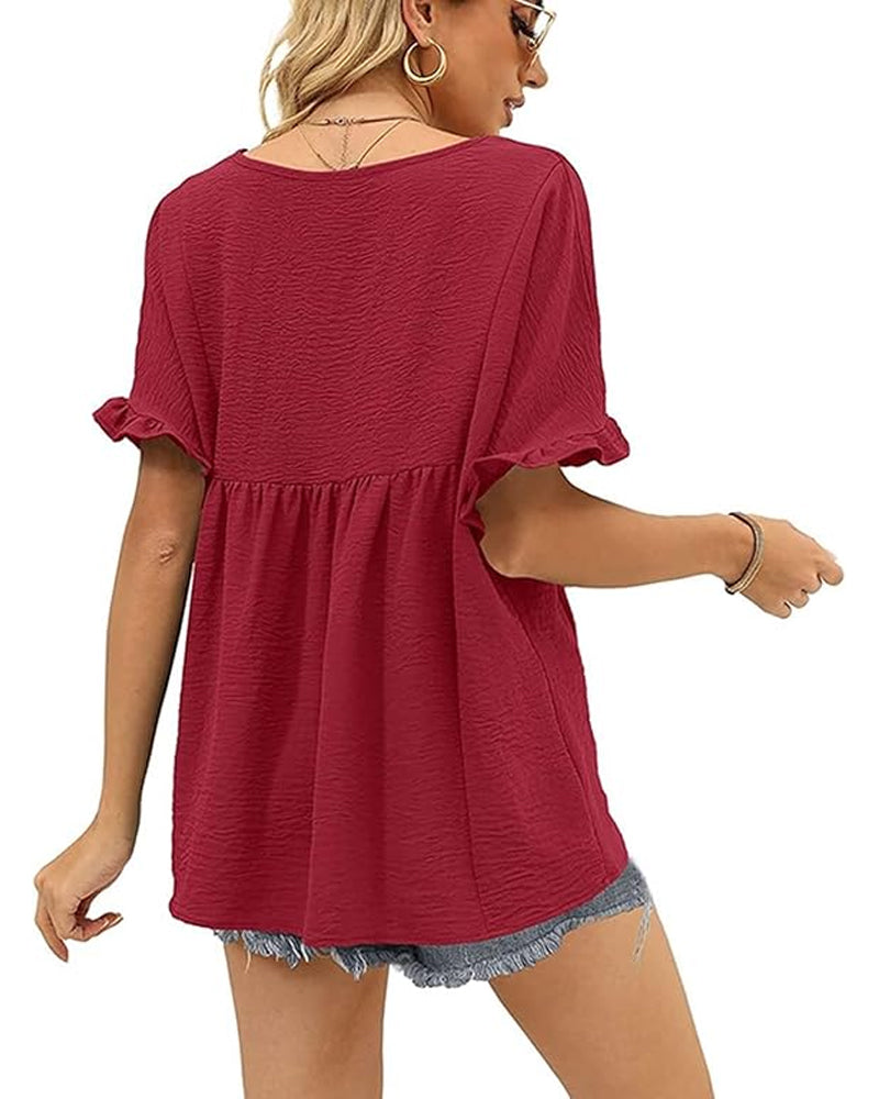 Blouse Casual Ruche Loose Fit