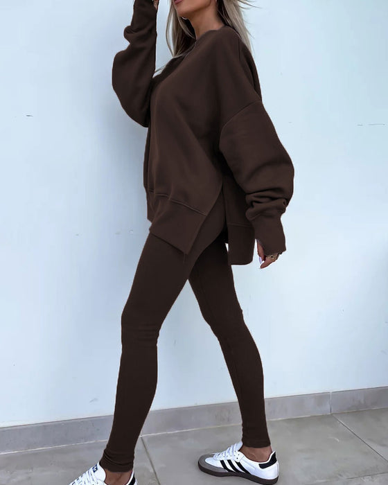 Set Slim Broek Los Sweatshirt