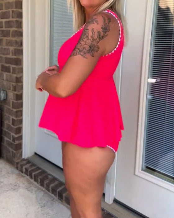 Tankini Stijlvol Contrast Driehoek