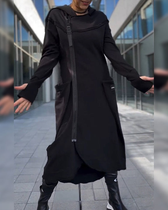 Effen kleur elegante losse jurk