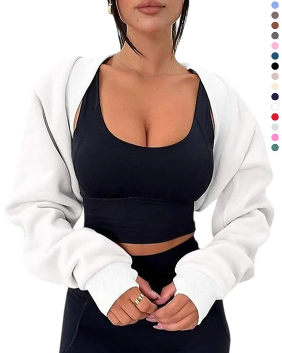 Sweatshirt Met Korte Cape En Capuchon