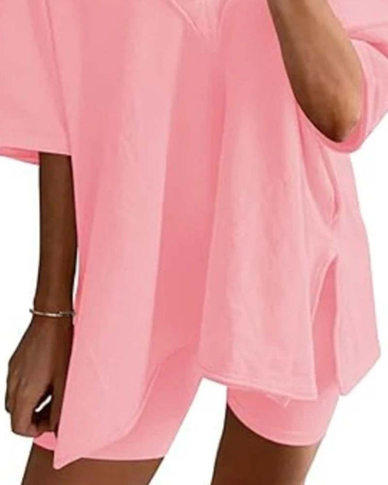 Tweedelig Set Effen V-Hals Sportkleding