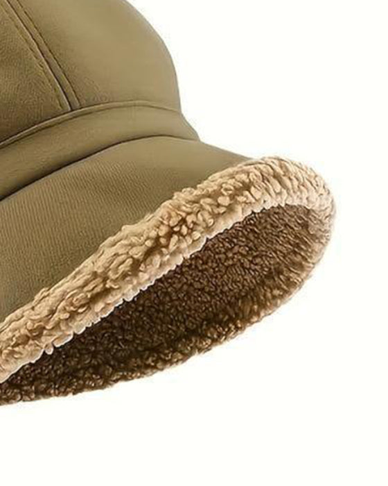 Hoed Dames Effen Pluche Vissershoed Warm