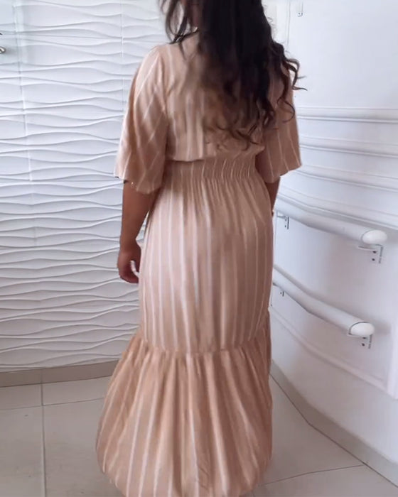 Casual jurk met trekkoord en strepenprint