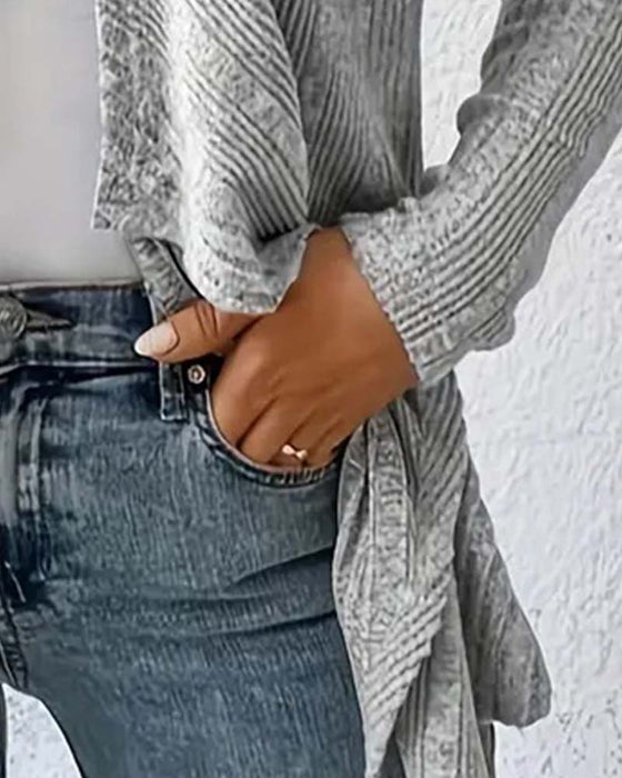 Cardigan Casual Effen Onregelmatig