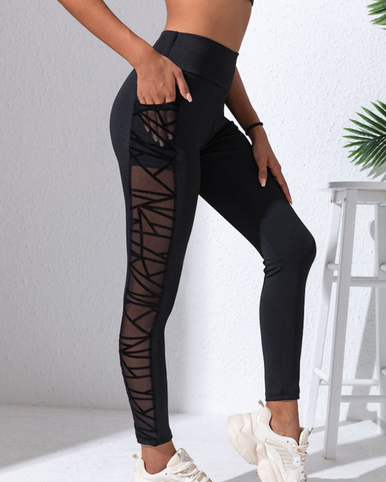 Yogabroeken Hoge Taille Kleurenblok