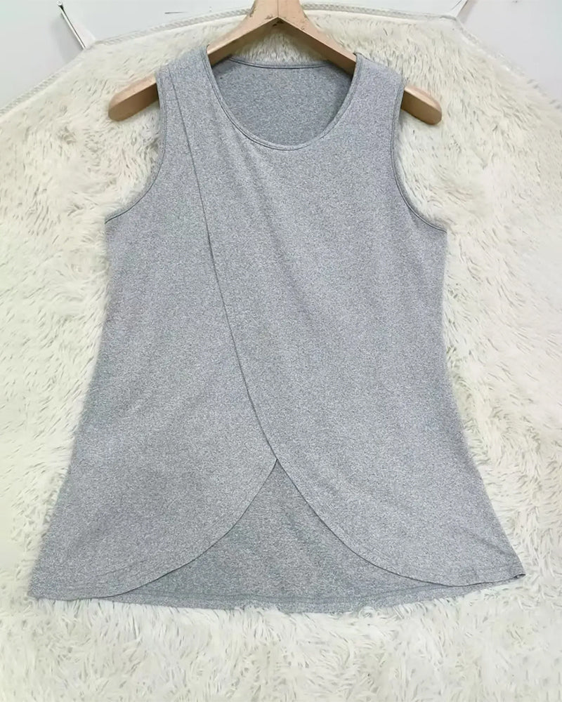 T-Shirt Effen Kruis Zoom Mouwloos