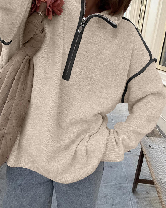 Sweatshirt Slag Rits Lijn