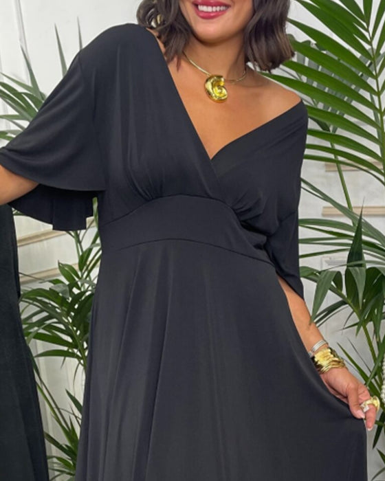 Jurk V-Hals Effen Taille