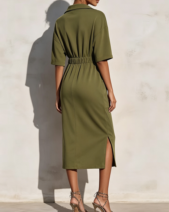 Jurk Rits Slag Taille Zak