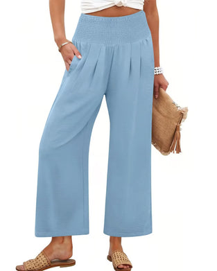 Broek Effen Hoge Taille Wijd Pijp