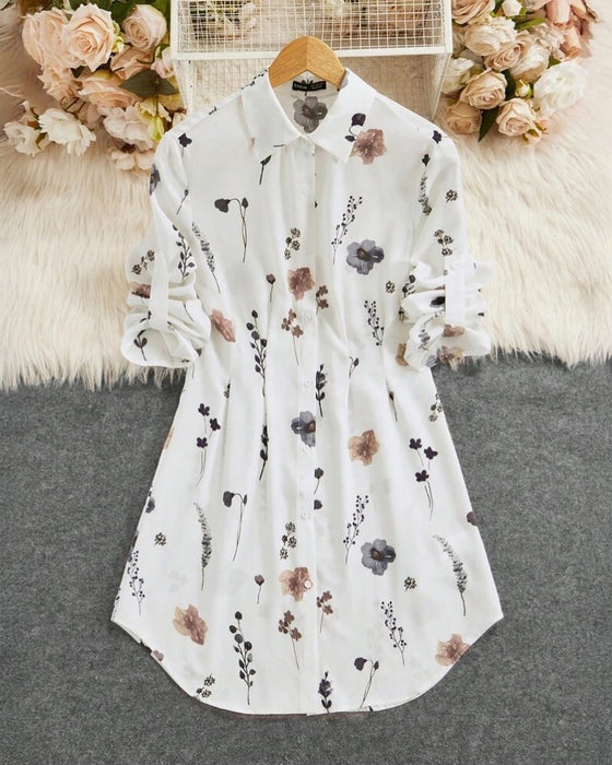 Jurk Mode Print Getailleerd