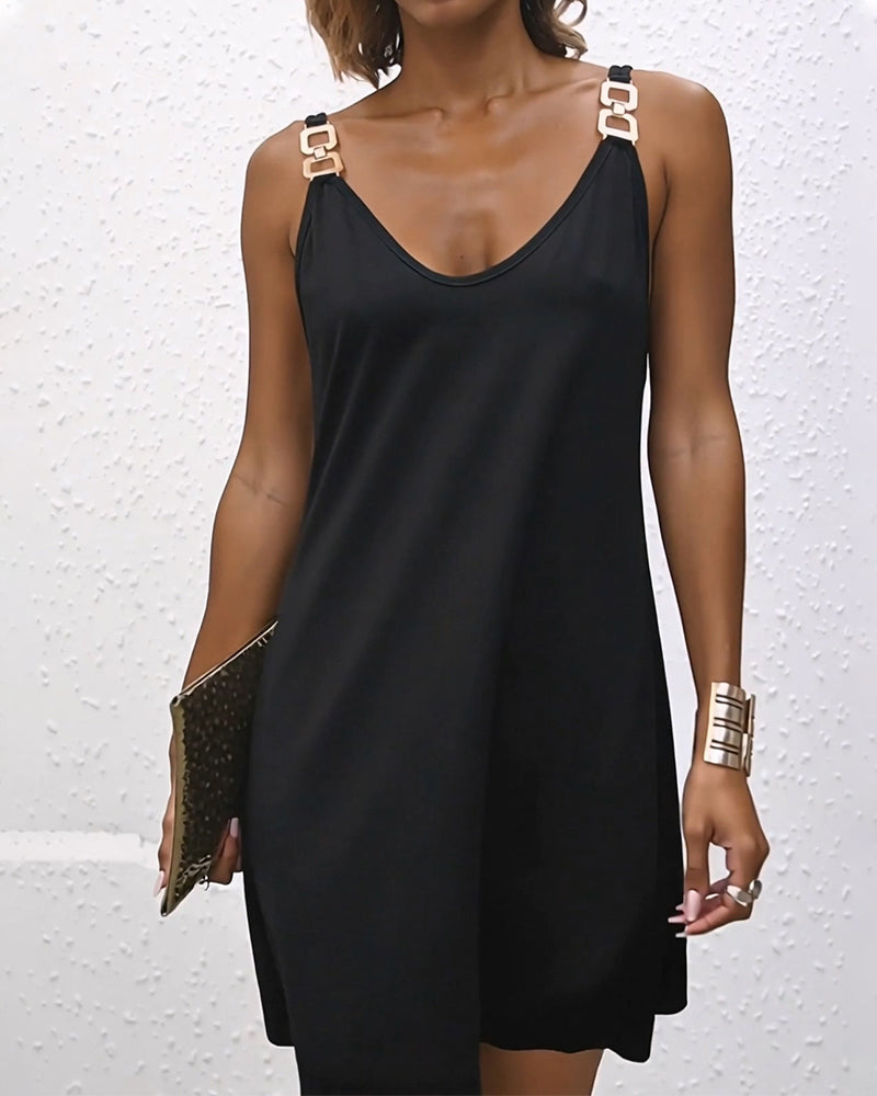 Jurk Casual Effen Kleur Camisole