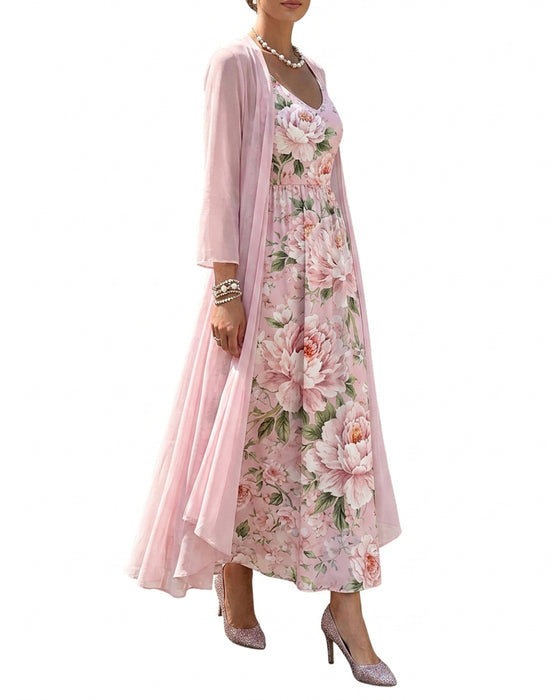 Set Bloemen Afdruk Jurk Tweedelig