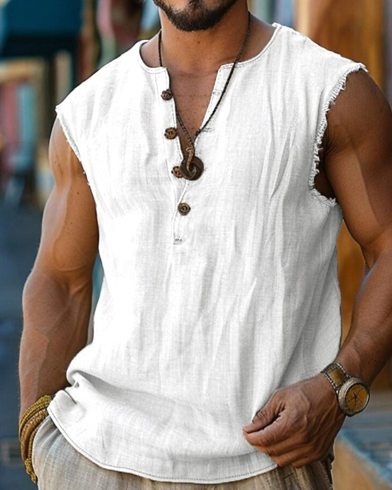 Tanktop Heren Casual Effen