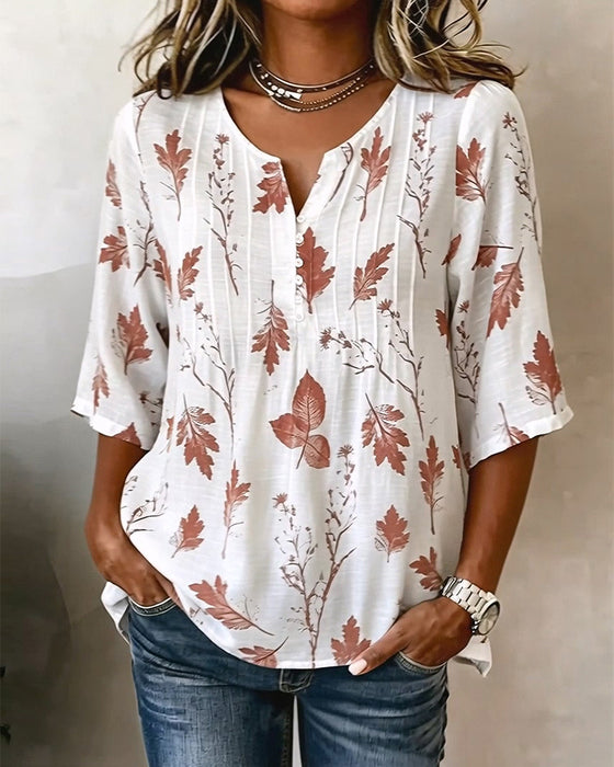 Blouse Artistieke Esdoornbladprint