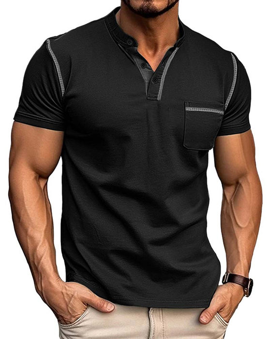 Overhemd Heren Henry Casual Effen