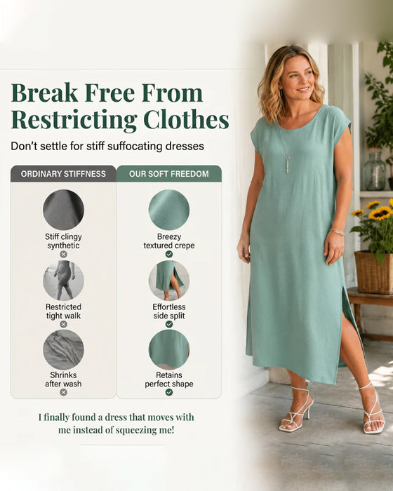 Jurk Midi Lengte Split Los