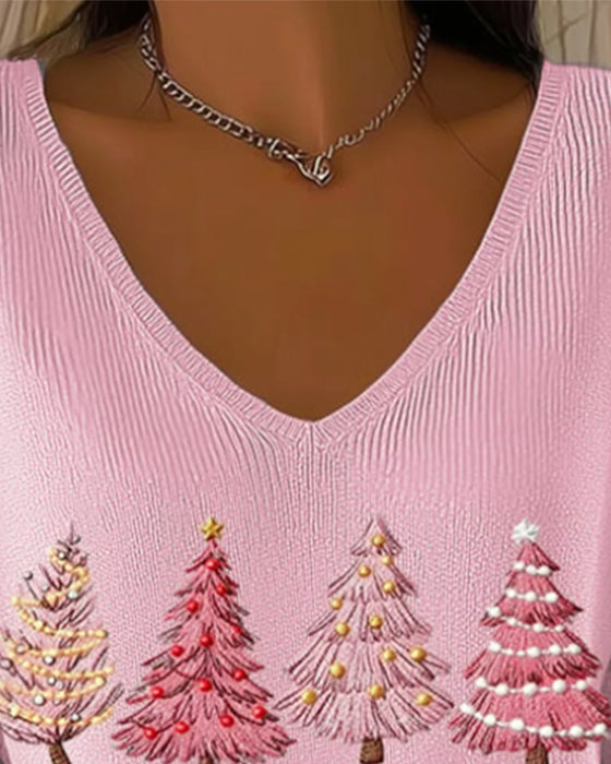 Trui Met V-Hals En Lange Mouwen