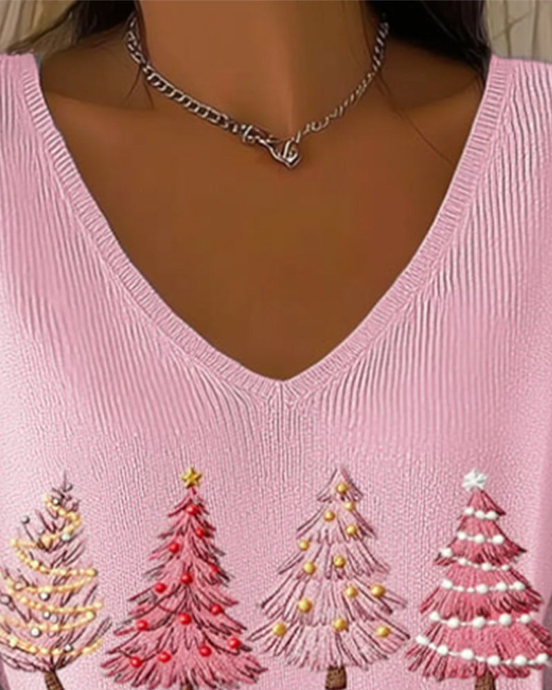 Trui Met V-Hals En Lange Mouwen