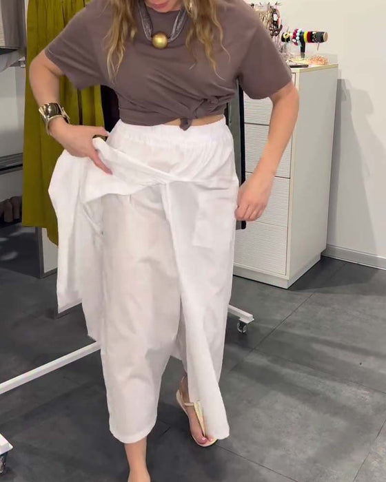 Broek Casual Schort Stijl Enkellang