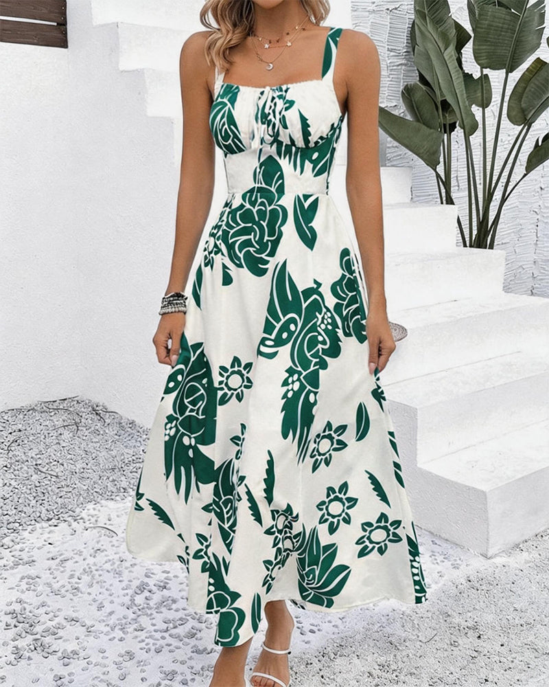 Jurk Elegant Bandje Print
