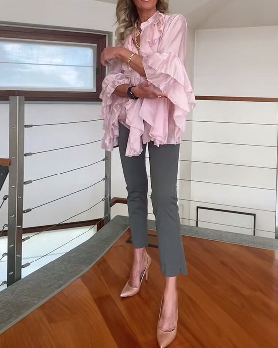 Blouse Modieus Gerimpeld