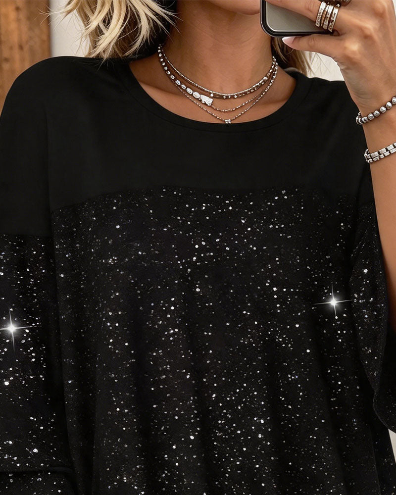 Blouse Ronde Hals Wijde Mouwen