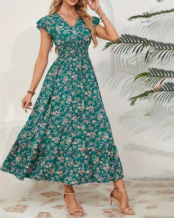 Jurk Bloemen Taille Strik