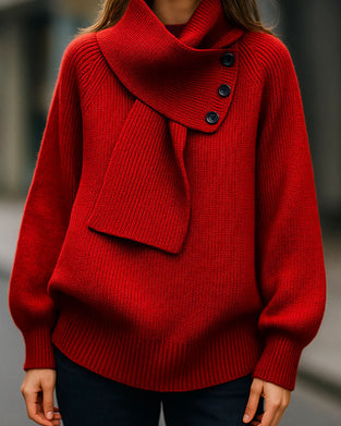 Trui Sjaalkraag Mode Effen Kleur