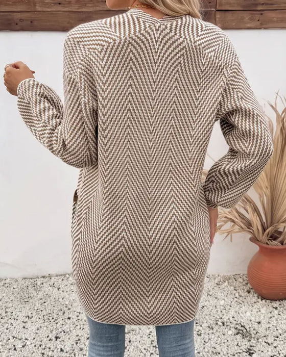 Cardigan Zakken Lange Trui