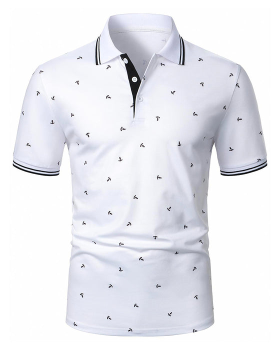 T-Shirt Polo Kraag Pijl Patroon Casual