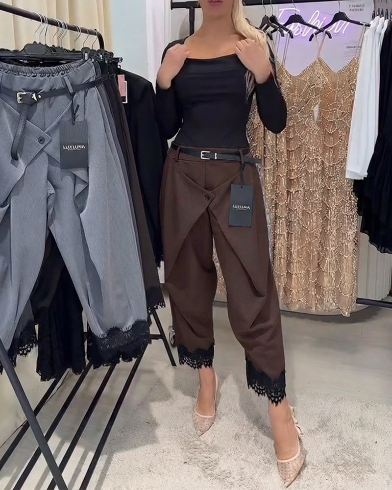 Broek Modieus Kant Stiksel Harem