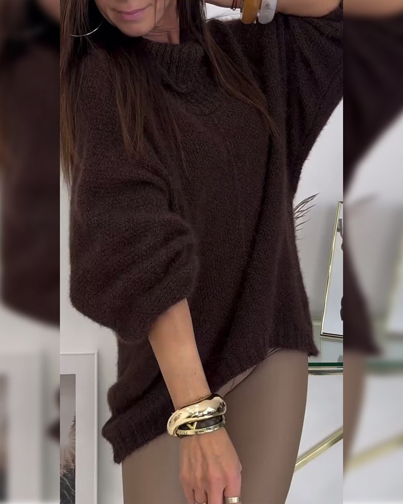 Crop-Trui Met Hoge Hals