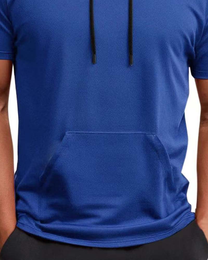 T-Shirt Capuchon Snel Droog Korte Mouw