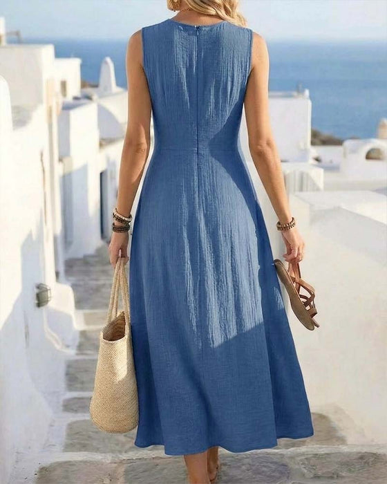 Jurk Kruising Taille Mouwloos