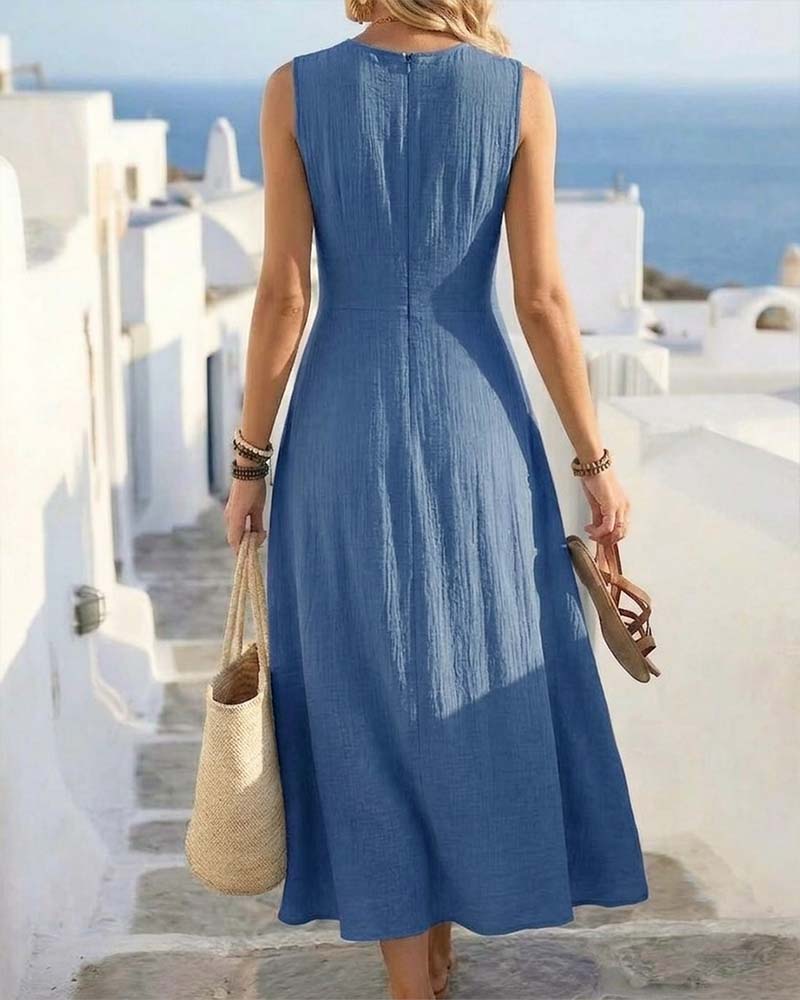 Jurk Kruising Taille Mouwloos