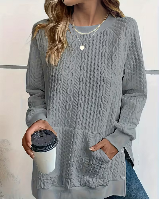 Sweatshirt Ronde Hals Casual Split Zak