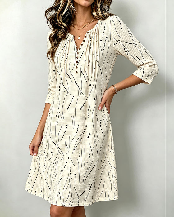 Jurk Casual Knoop Halve Mouw