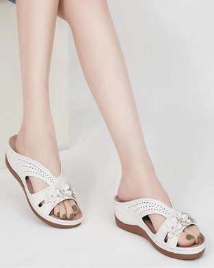 Sandalen Vintage Effen Bloem Wedge