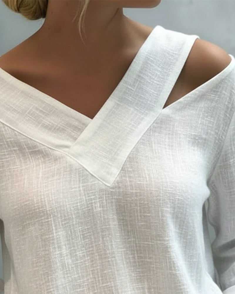 Top Stijlvolle V-Hals Off-Shoulder
