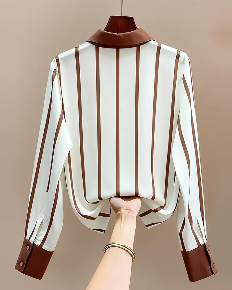 Overhemd Gestreept Zak Satijn Casual