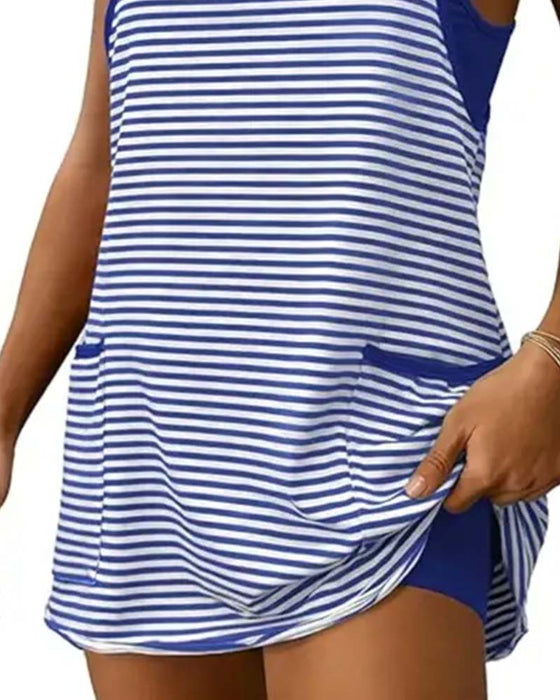 Jumpsuits Gestreept Mouwloos Cami Casual