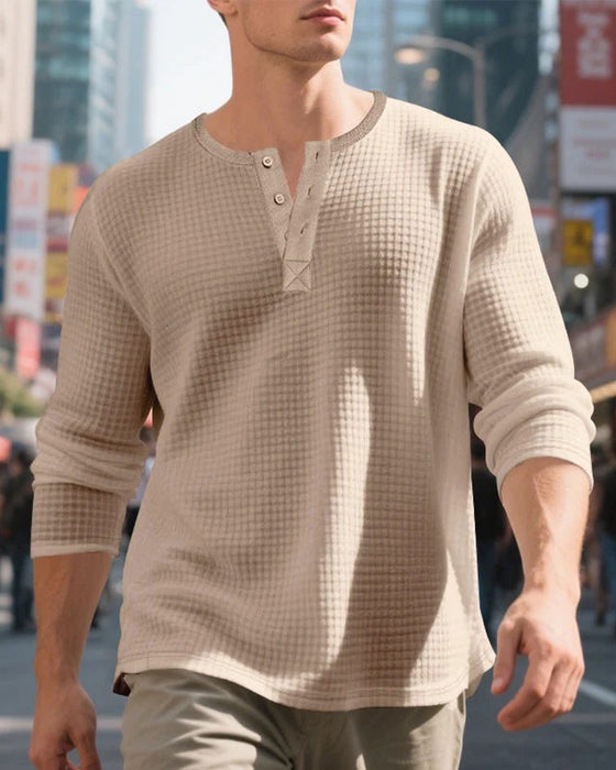 Top Heren Effen Kleur Lange Mouwen