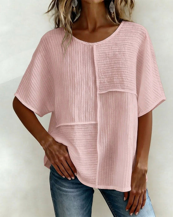 Top Verticaal Gestructureerd Patchwork Los