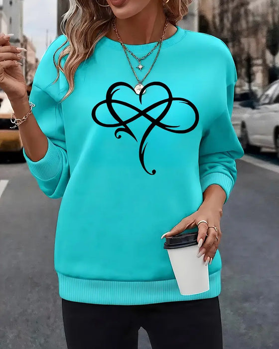 Sweatshirt Casual Lange Mouwen Bedrukt Ronde Hals