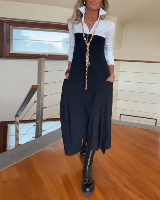 Modieuze effen rok met rits en zak