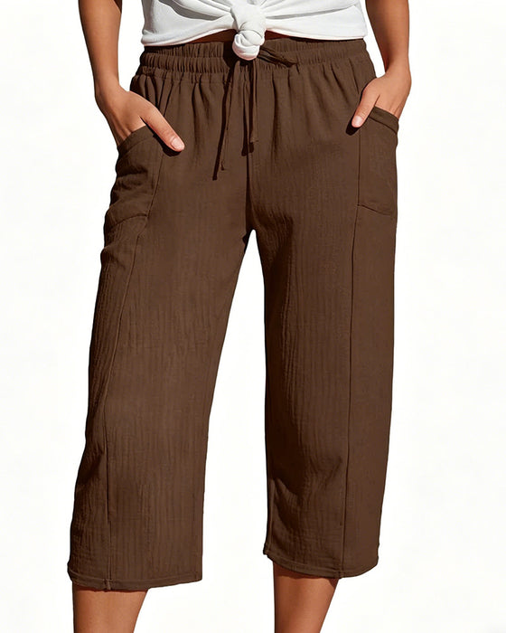 Broek Effen Kleur Koord Brede Pijp Geknipt