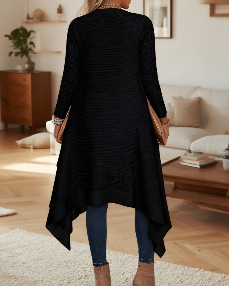 Top Met Twee-In-Een Ontwerp, Gedrukt Patroon En Asymmetrische Snijding